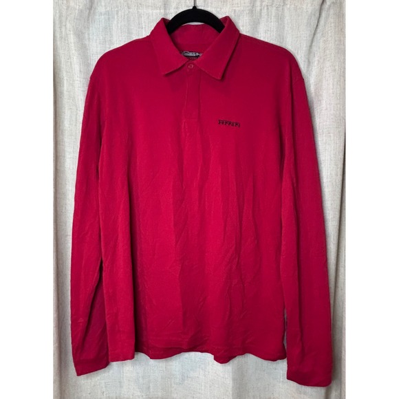Fila Other - Fila Ferrari Mens Long Sleeve Polo Shirt Red XL Racing Formula 1 Logo